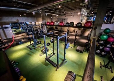 Aerial view inside Rival Fitness Gym in Capitol Hill neighborhood of Seattle